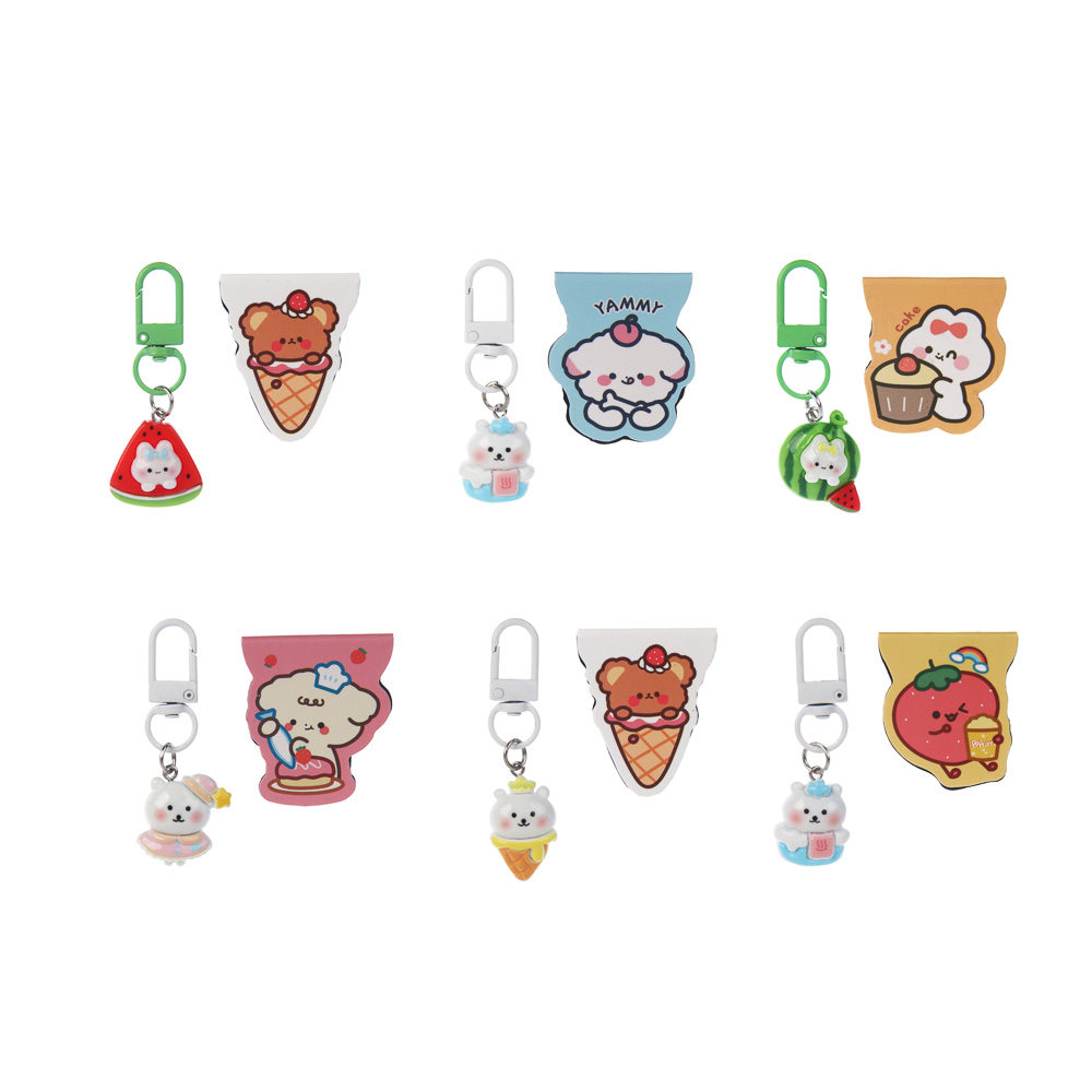 Игрушка-сюрприз "Брелок и закладка", ИГРОЛЕНД, металл, полистоун, винил, 13x9см, 6-12 дизайнов, арт.№ 295-310