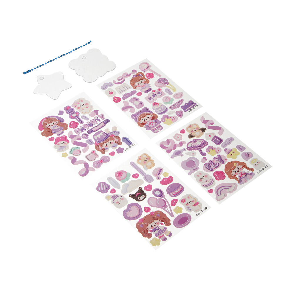 Набор для творчества "Брелок с наклейками", 11,9х9,2х3,6см, акрил, PET, 5 дизайнов, арт.№ 283-243