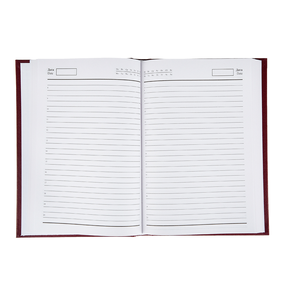 Ежедневник недатир."Эконом" А5, 13,4х20,6см, 320стр, твердая обл., 3 цвета, бумвинил, бумага, арт.№ 572-035