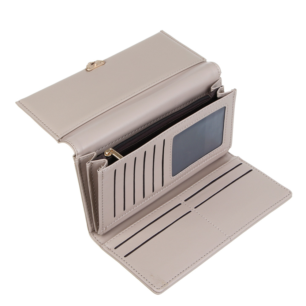 ЮL Зефира Кошелек для карт и купюр, полиуретан, 19х9,5х2,5 см, бежевый, МП-7, арт.№ 303-025