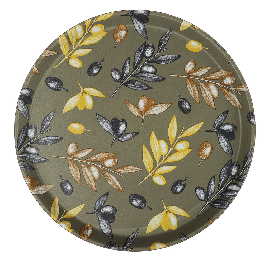 Поднос круглый с антискользящим покрытием Тоскана, d35,5см, 2 дизайна, арт.№ 862-446