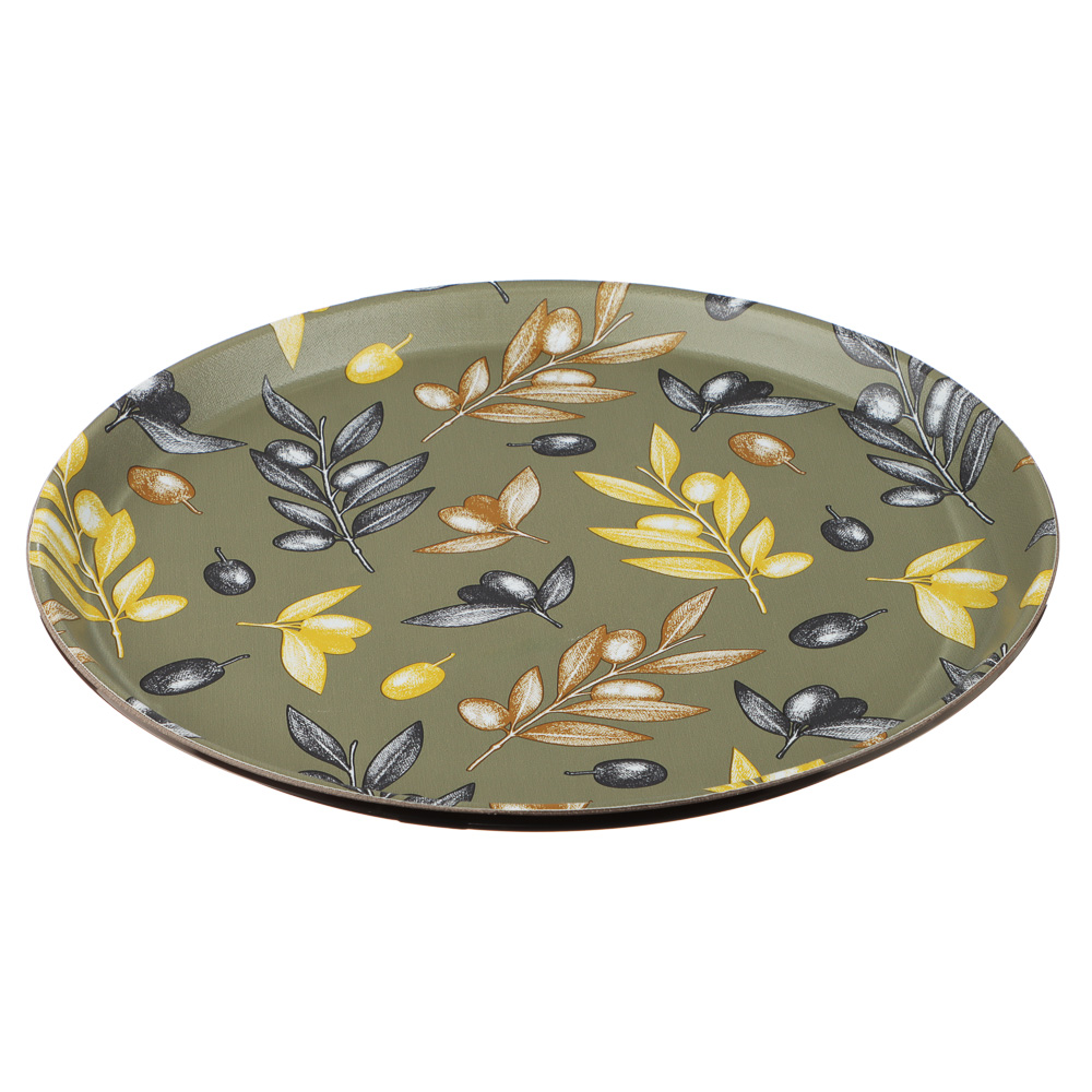 Поднос круглый с антискользящим покрытием Тоскана, d35,5см, 2 дизайна, арт.№ 862-446