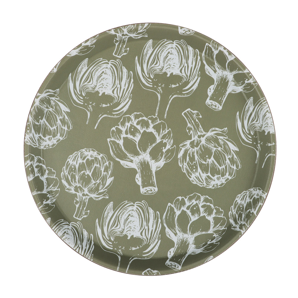 Поднос круглый с антискользящим покрытием Катания, d27,5см, 2 дизайна, арт.№ 862-449