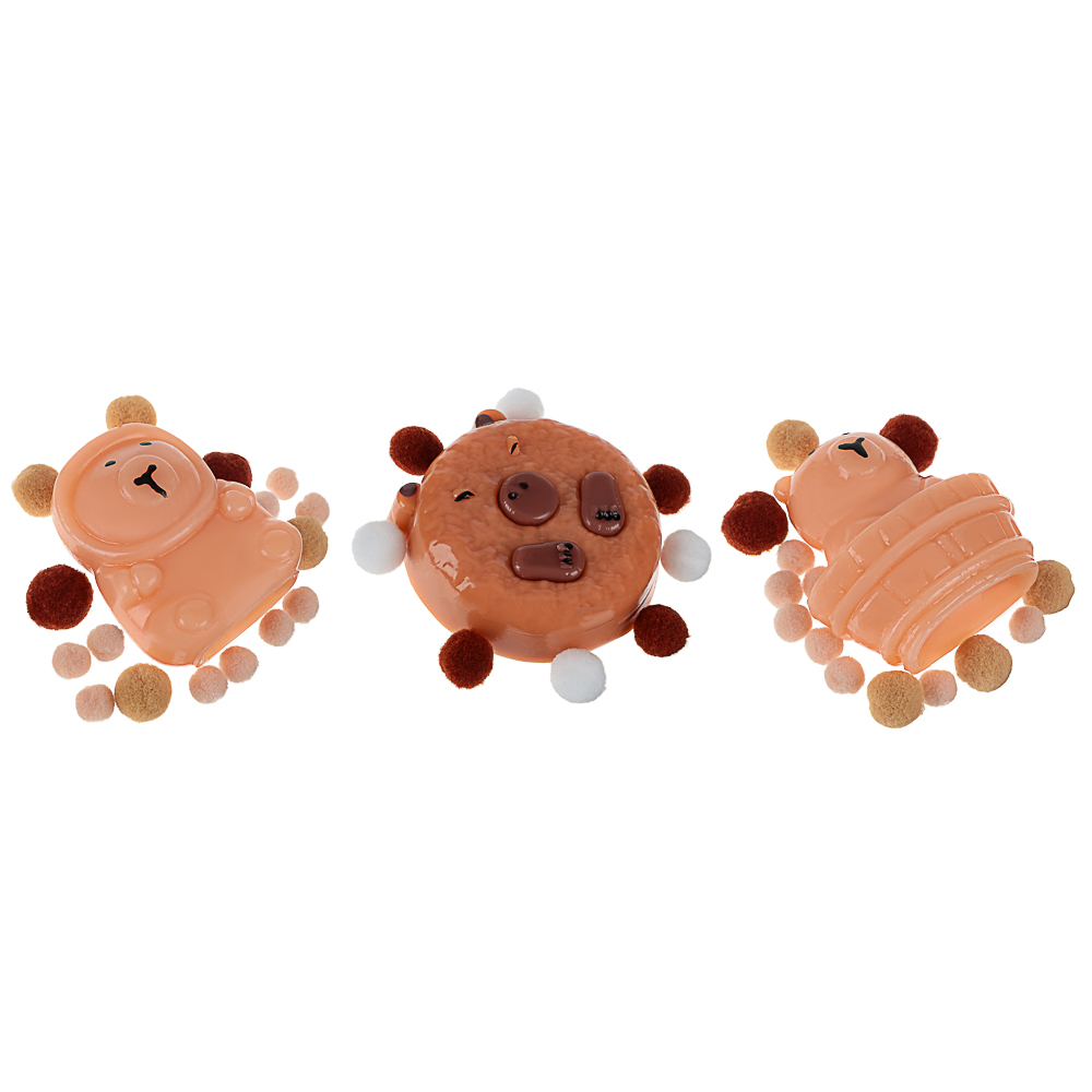 Антистресс сквиш-мялка "Капибара", TPR, 14,1х10,8х4,2см, 3 дизайна, арт.№ 297-156