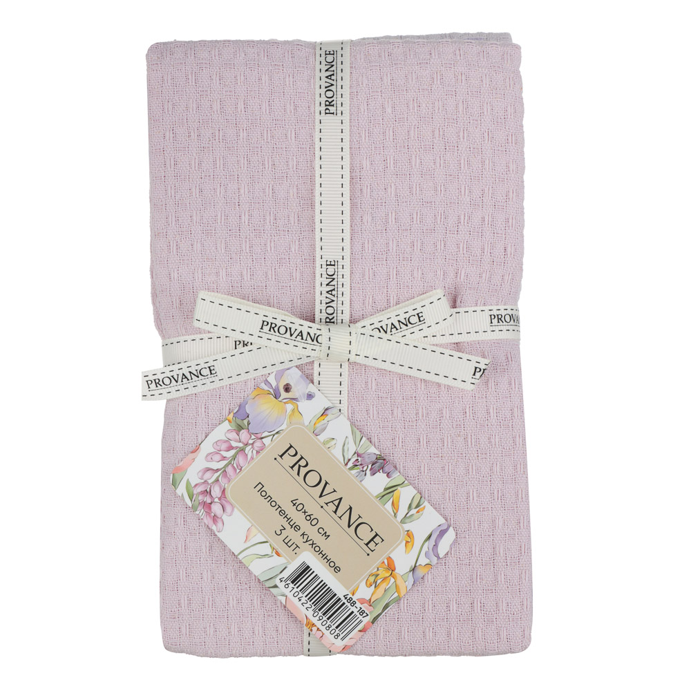 PROVANCE Ботаника Комплект вафельных полотенец 3шт, 40х60см,100% хлопок, арт.№ 488-187