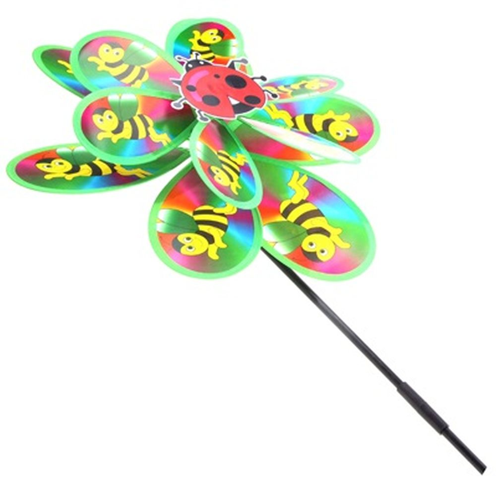 Игрушка ветряная вертушка "Летняя лужайка" двойная, ПВХ, 38,5см, 6 цветов, арт.№ 341-063