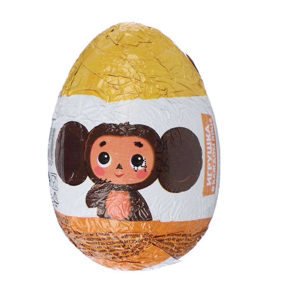 ЧЕБУРАШКА яйцо с двойным шоколадом с игрушкой, 20 г, арт.№ 347-332