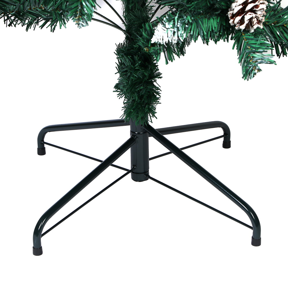 Ель искусственная с заснеженными кончиками и шишками 180см, 585 веток, ПВХ, 26-29, арт.№ 385-425