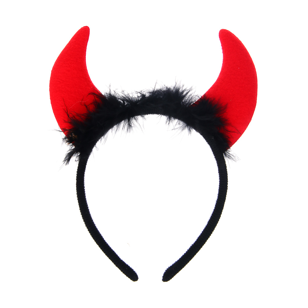 СНОУ БУМ Ободок карнавальный "Чертенок", диаметр 10,5см, полиэстер, пластик, арт.№ 343-159