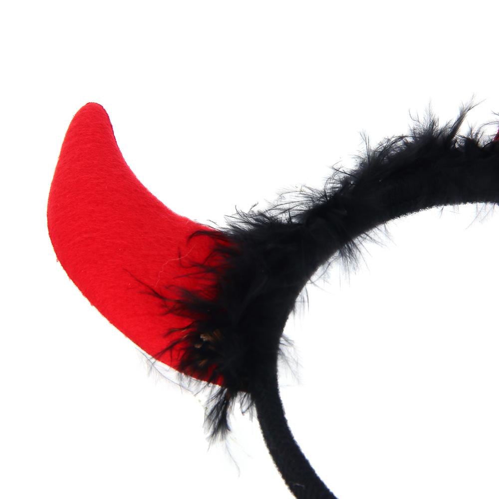 СНОУ БУМ Ободок карнавальный "Чертенок", диаметр 10,5см, полиэстер, пластик, арт.№ 343-159