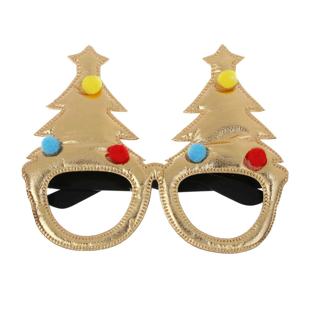 СНОУ БУМ Очки новогодние с елочками, 14см, пластик, полиэстер, арт.№ 391-312