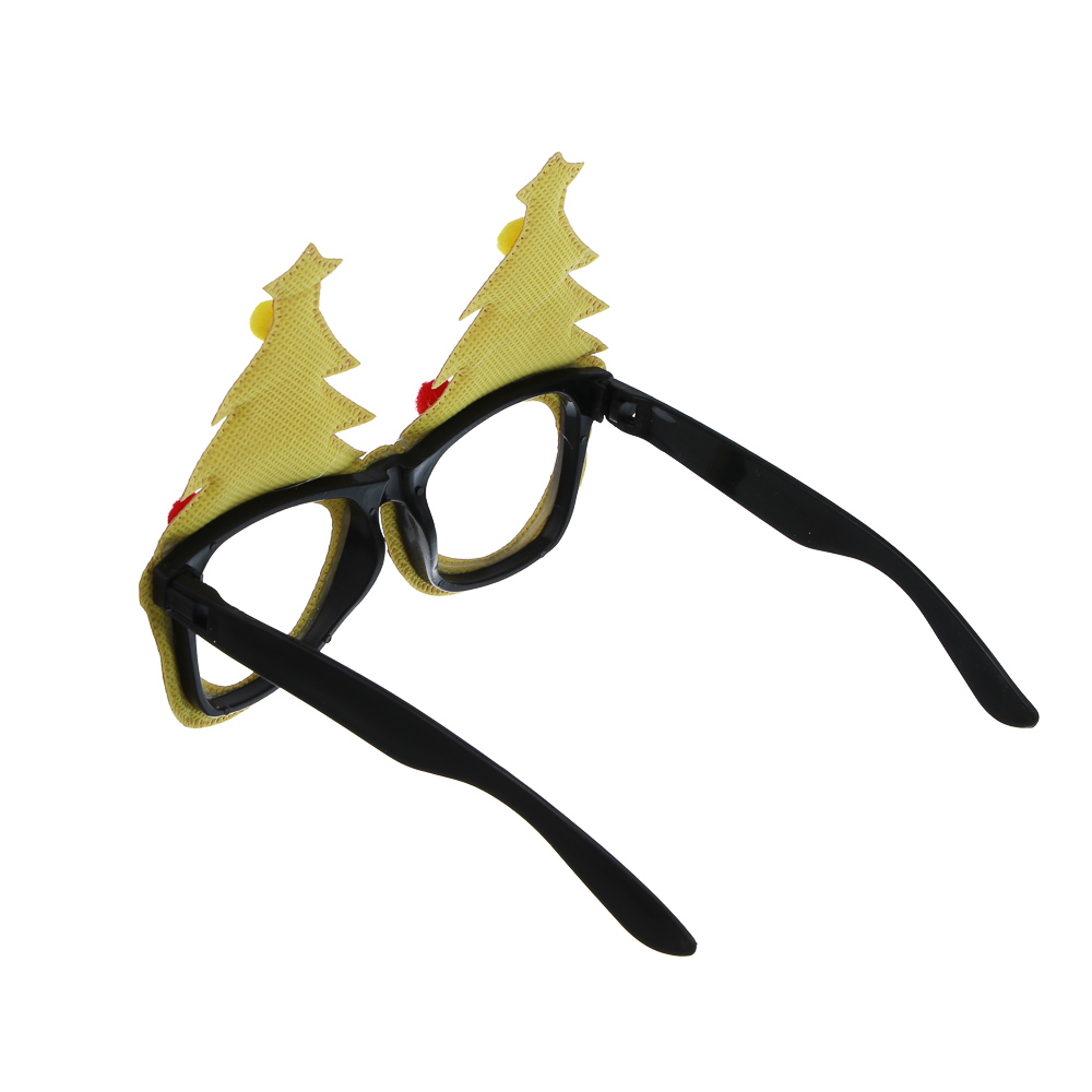 СНОУ БУМ Очки новогодние с елочками, 14см, пластик, полиэстер, арт.№ 391-312