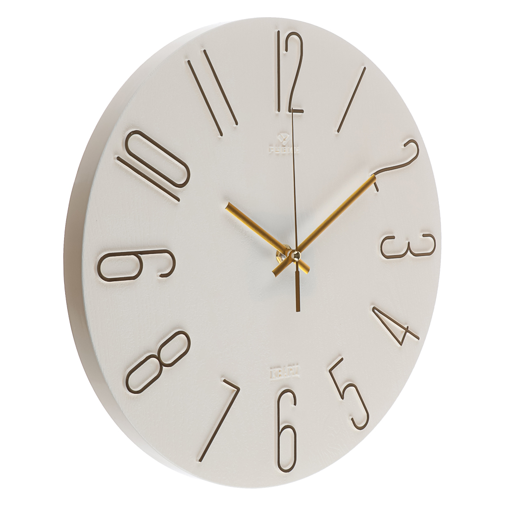 Часы настенные d=30см, корпус белый+золото "Классика", арт.3010-002, арт.№ 581-371