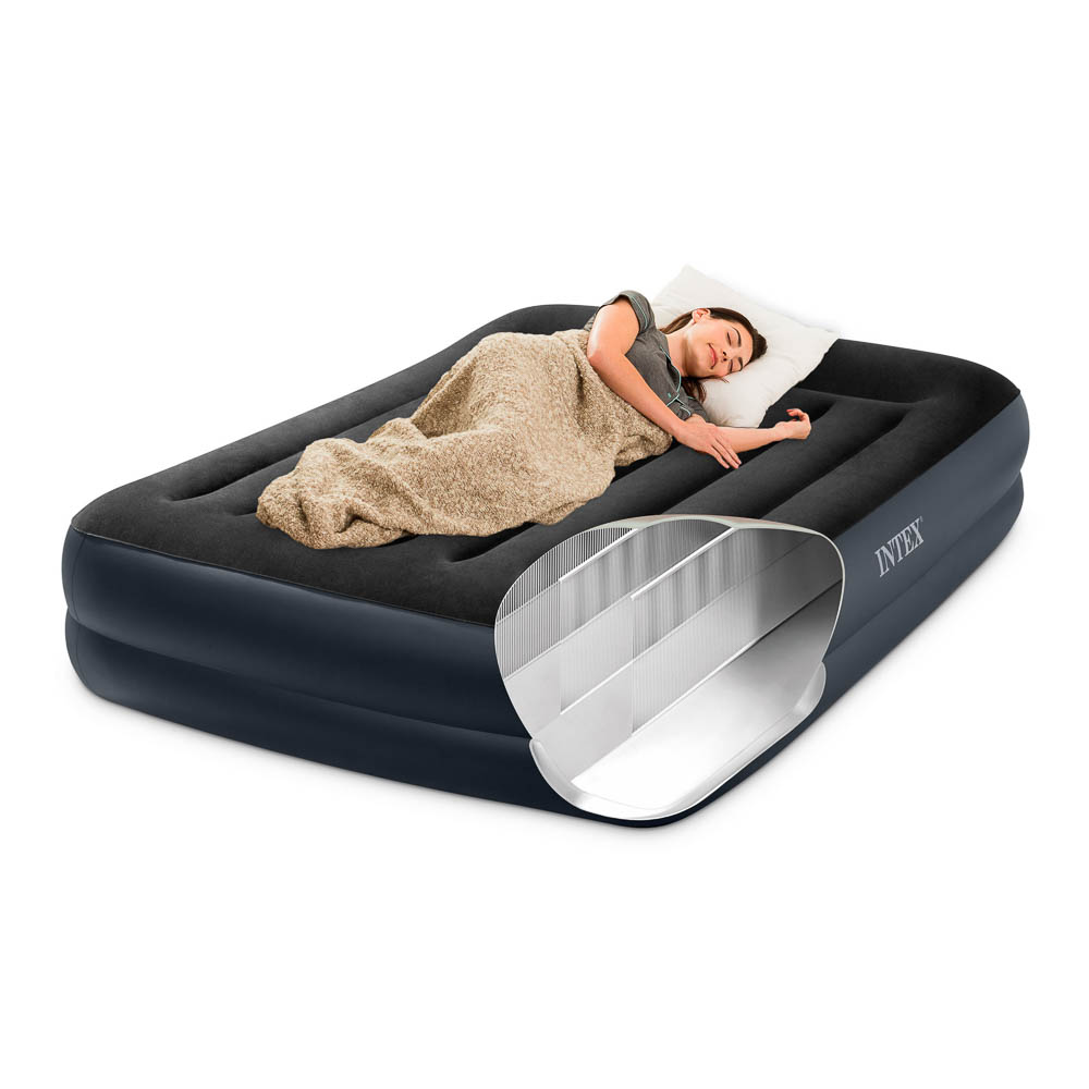 Матрас надувной тм Intex с подголовником, встр.насос 220В, 203х152х42см, до 272кг, 64124ND, арт.№ 108-085