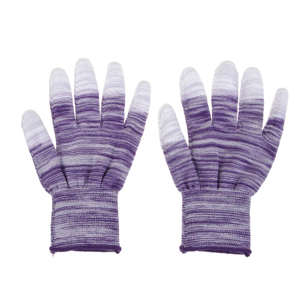 INBLOOM Перчатки садовые полиуретановый облив пальцев р.7, 19см, полиэстер, 17г, арт.№ 180-024