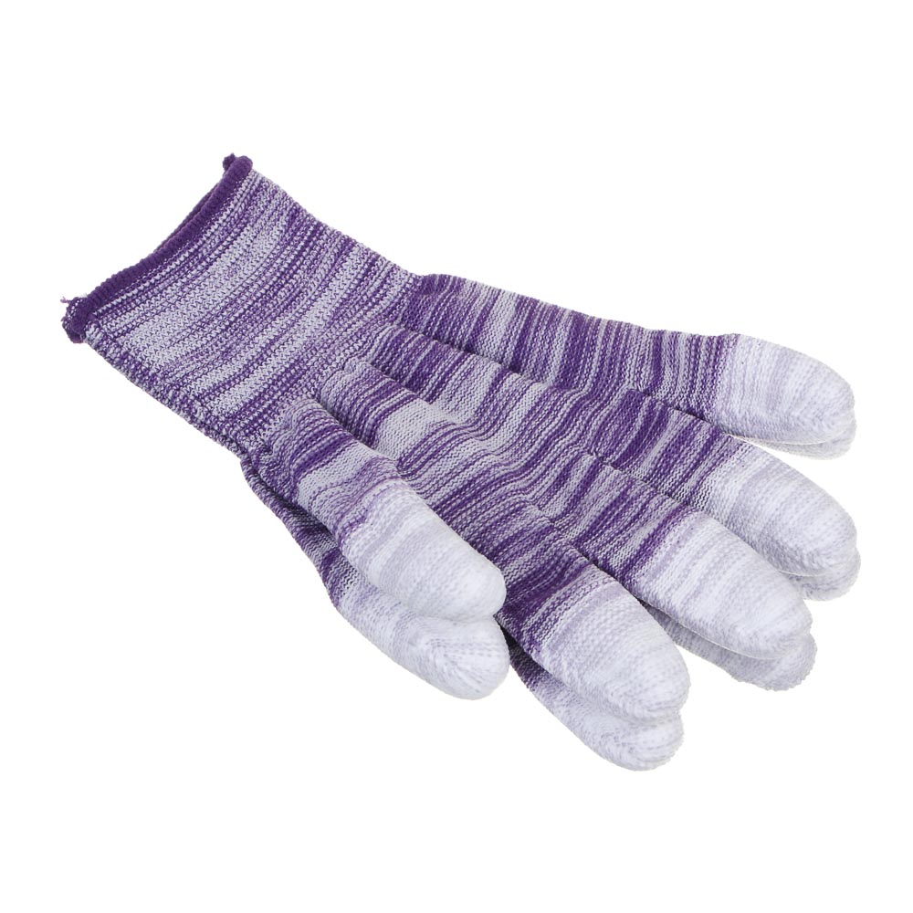 INBLOOM Перчатки садовые полиуретановый облив пальцев р.7, 19см, полиэстер, 17г, арт.№ 180-024