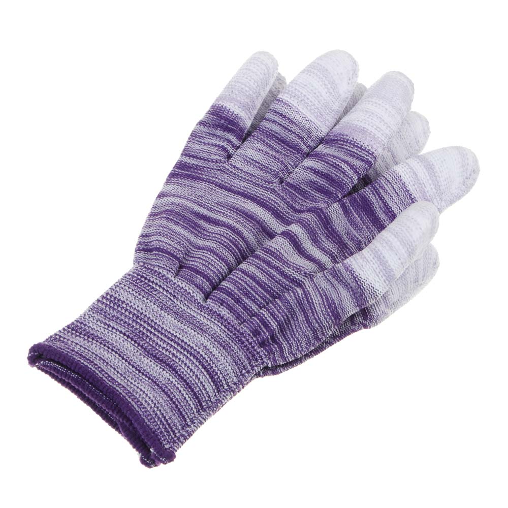 INBLOOM Перчатки садовые полиуретановый облив пальцев р.7, 19см, полиэстер, 17г, арт.№ 180-024