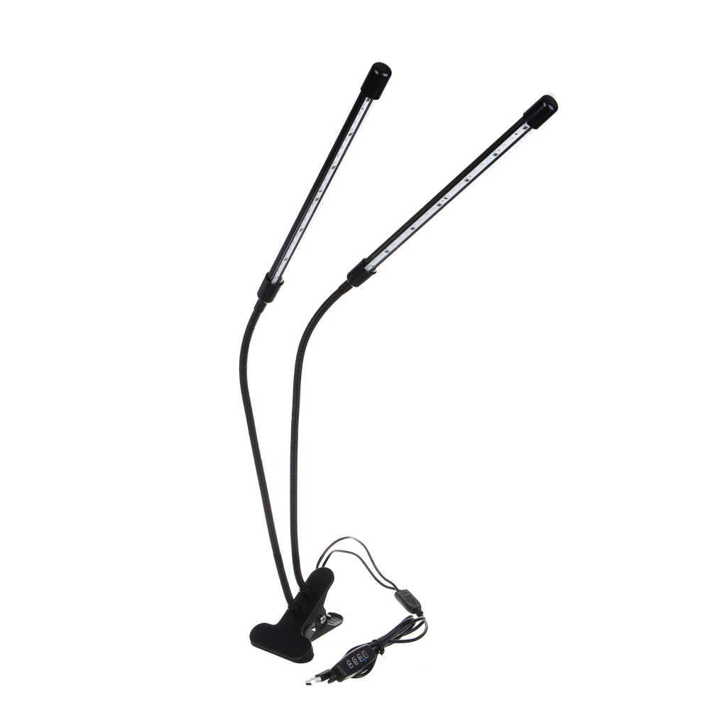INBLOOM Светильник светодиодный для растений, 48LED, 3 реж, таймер, диммер, 6Вт, USB, PC, металл, арт.№ 185-095