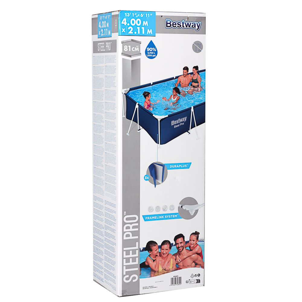BESTWAY Прямоугольный бассейн, 400х211х81см, 5700 л, 56405, арт.№ 107-249