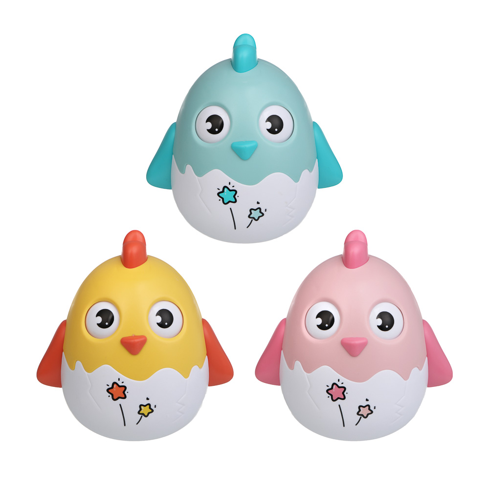 Развивающая игрушка неваляшка ИГРОЛЕНД "Цыпленок", ABS, 12х11,2х8,4см, 3 дизайна, арт.№ 889-095