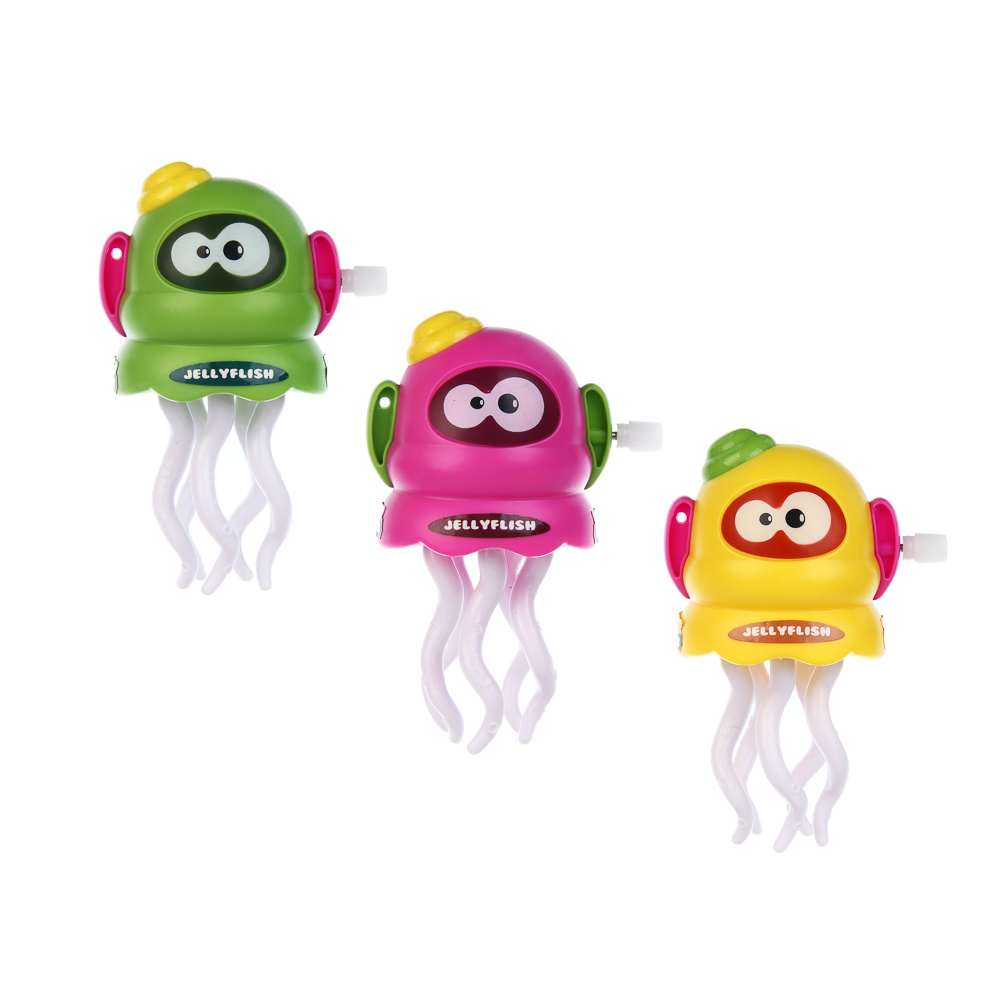 Заводная игрушка ИГРОЛЕНД "Веселая медуза", ABS, 9,5x5x5см, арт.№ 258-105