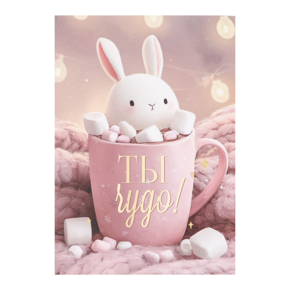 Открытка с молочным шоколадом 4 шт (картон, 21х14,5см+4штх5г.), арт.№ 347-133