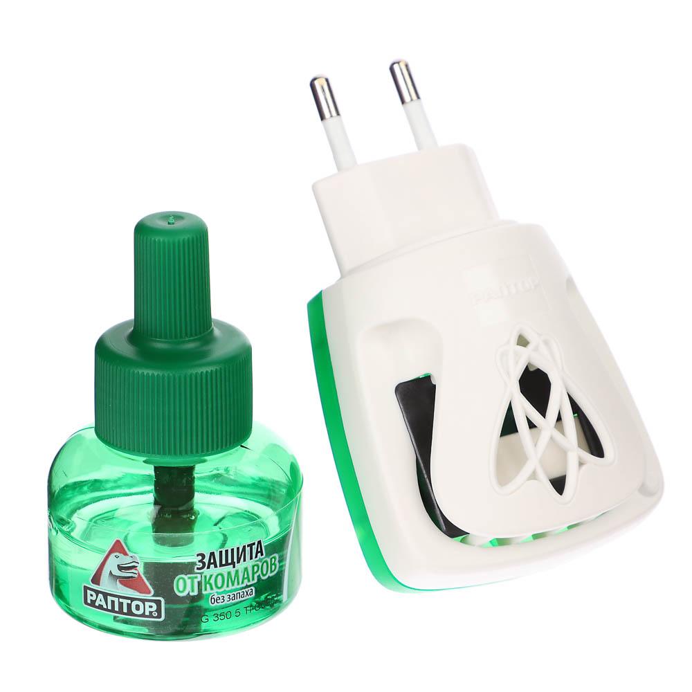 Комплект для защиты от комаров РАПТОР: электрофумигатор+жидкость без запаха, 30 ночей, 20мл, арт.№ 964-005