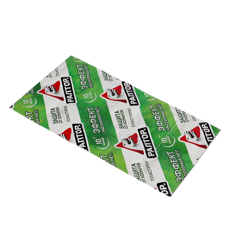 Пластины от комаров Раптор Эффект, без запаха, 10шт, арт.№ 968-023