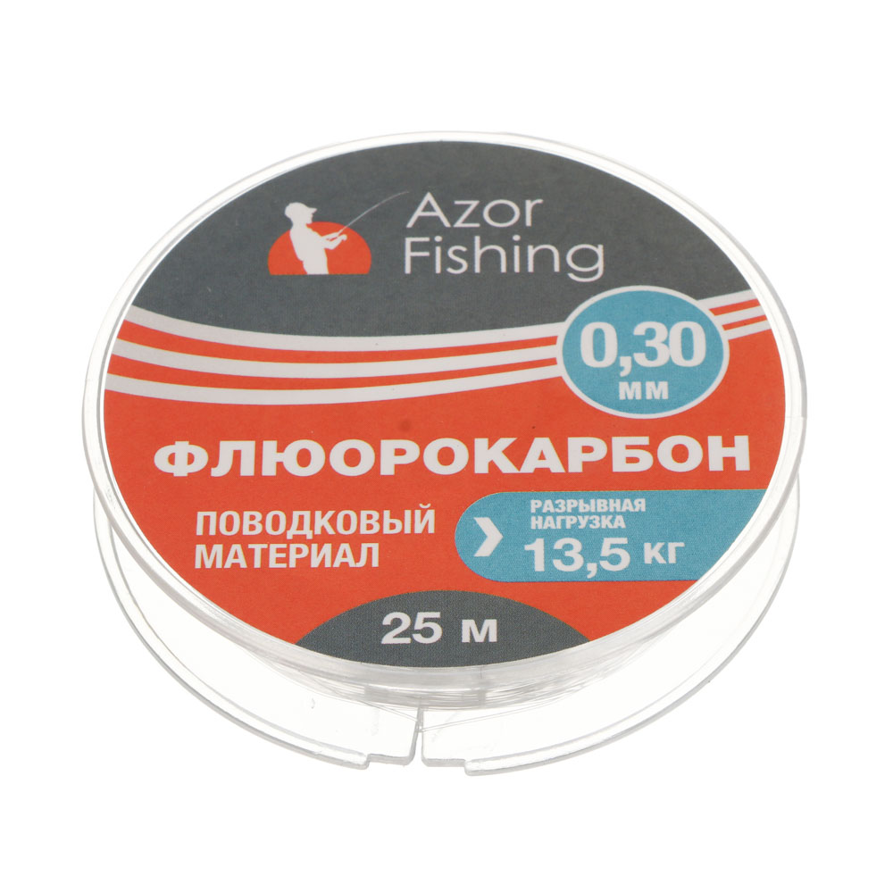 Материал поводковый тм AZOR FISHING, флюорокарбон 25м (0,25мм,0,30мм,0,40мм), 3 вида, арт.№ 148-083