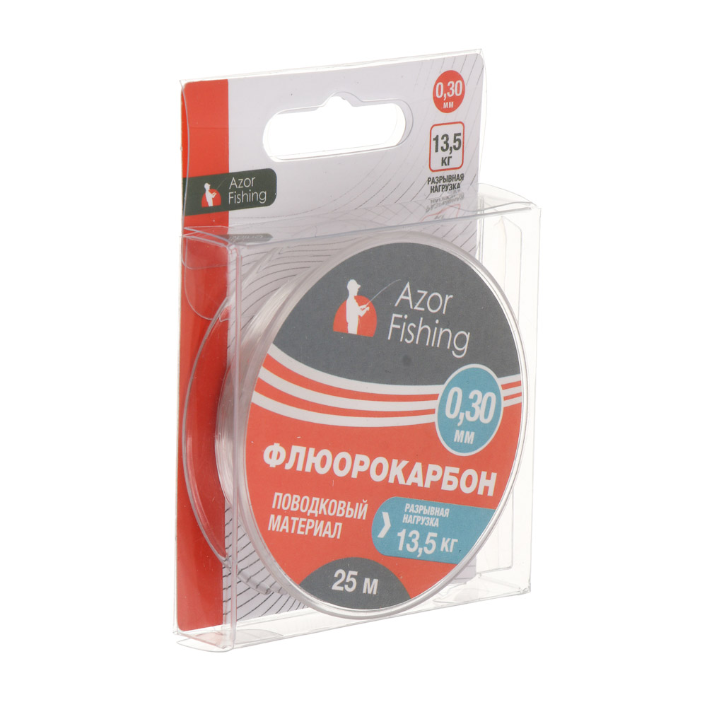 Материал поводковый тм AZOR FISHING, флюорокарбон 25м (0,25мм,0,30мм,0,40мм), 3 вида, арт.№ 148-083
