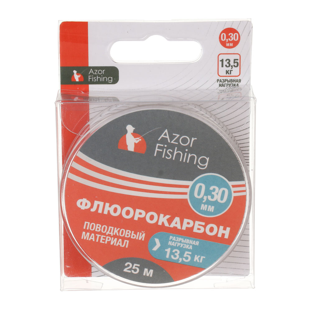 Материал поводковый тм AZOR FISHING, флюорокарбон 25м (0,25мм,0,30мм,0,40мм), 3 вида, арт.№ 148-083