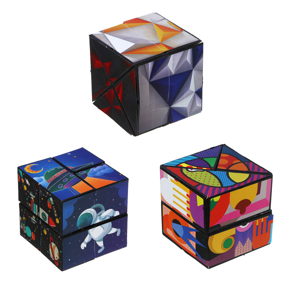 ИГРОЛЕНД Головоломка 3Д "Магнитный куб", PP, 6х6см, 3 дизайна, арт.№ 214-089
