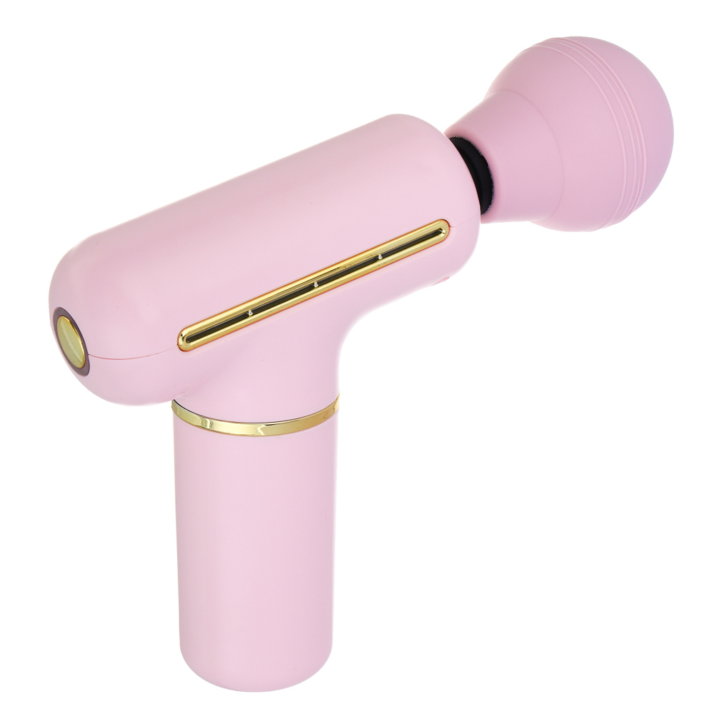 LEBEN Массажёр перкуссионный, 4 режима, розовый, 1200 мА/ч, сила удара 10-12кг, арт.№ 263-023