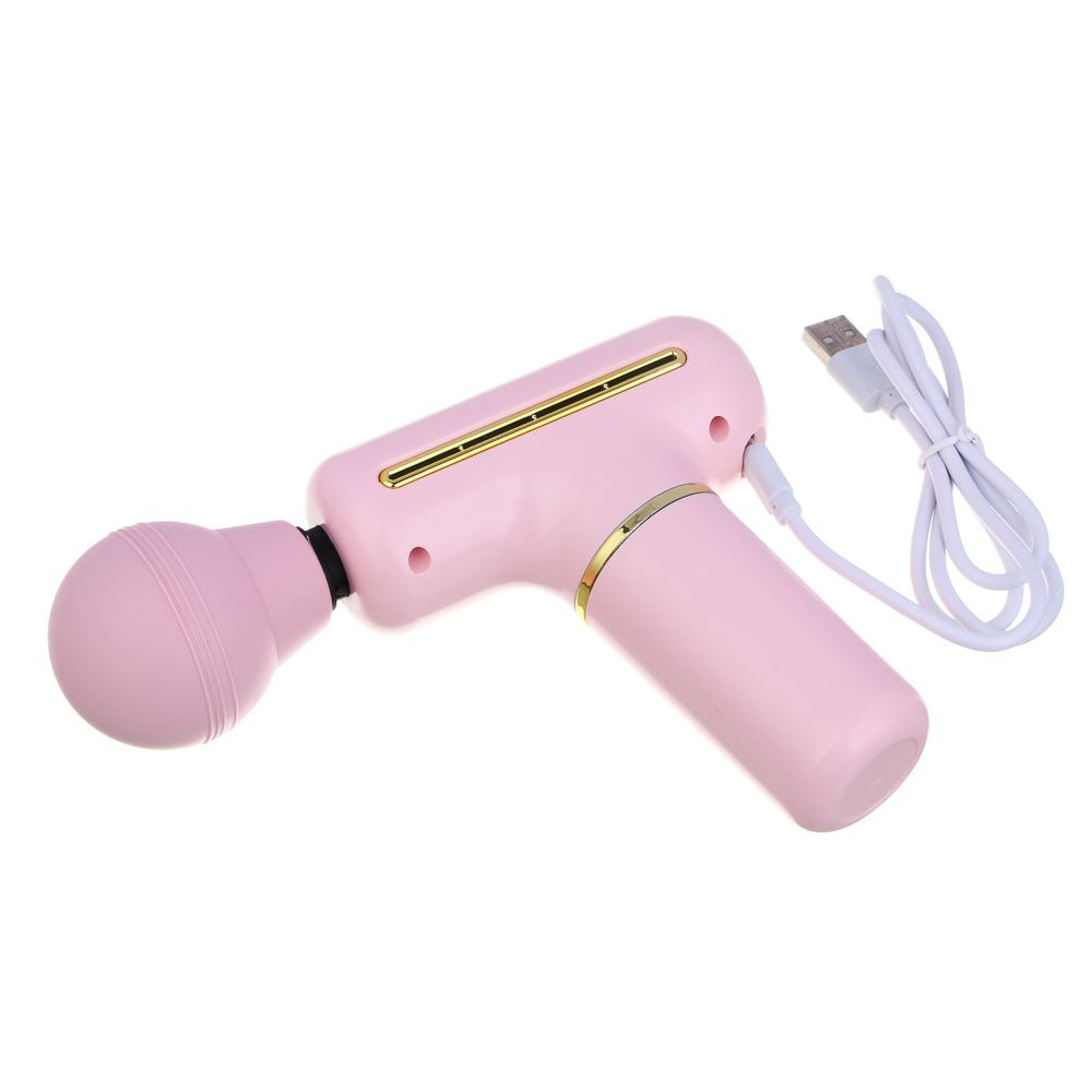 LEBEN Массажёр перкуссионный, 4 режима, розовый, 1200 мА/ч, сила удара 10-12кг, арт.№ 263-023