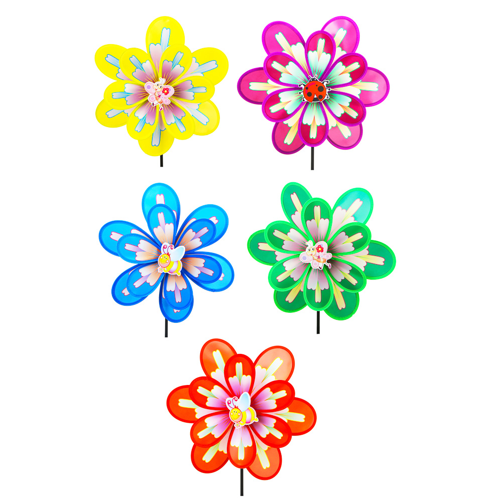 Игрушка ветряная вертушка "Полевые цветы" 72см, d37см ПВХ, арт.№ 134-116