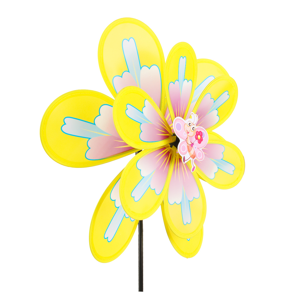 Игрушка ветряная вертушка "Полевые цветы" 72см, d37см ПВХ, арт.№ 134-116