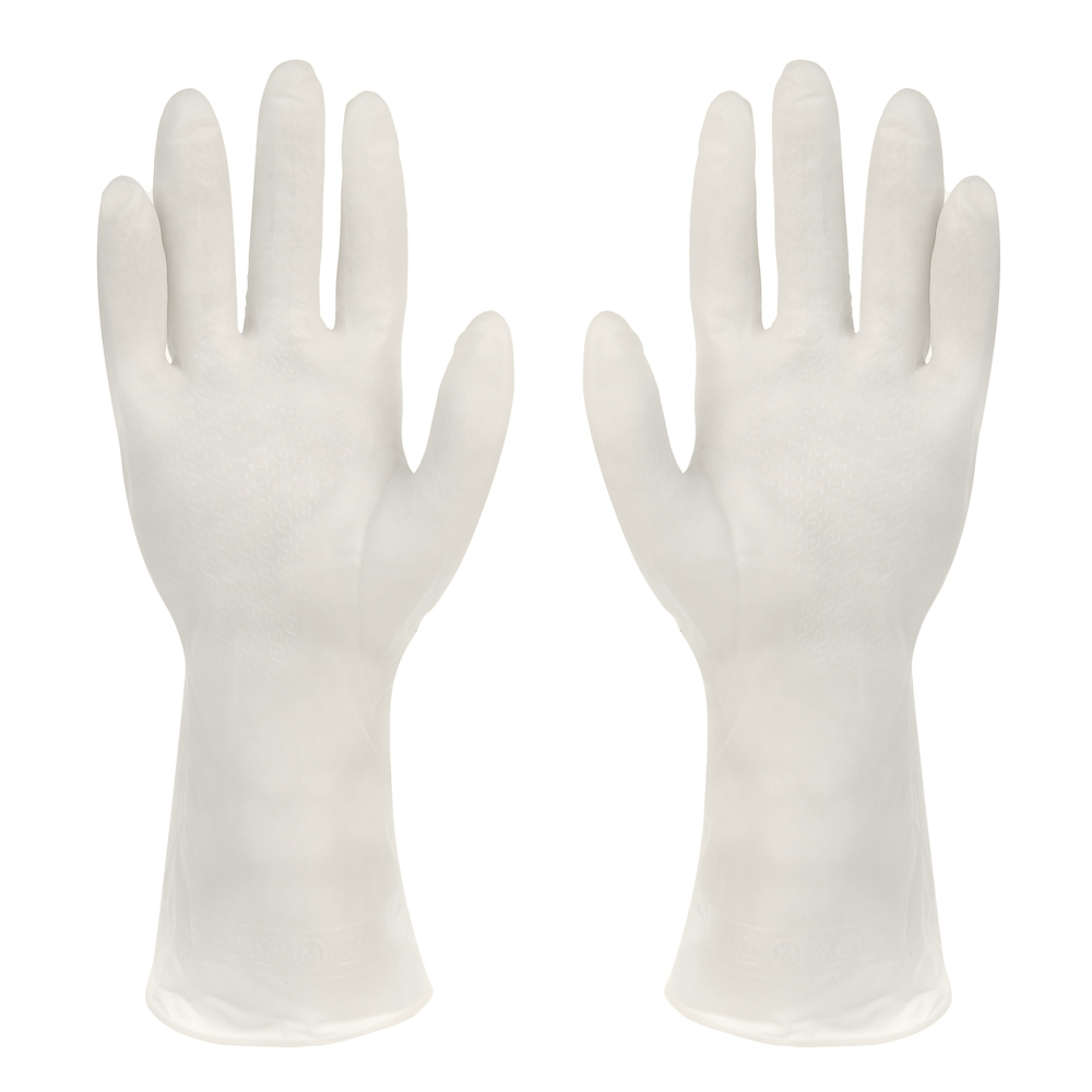 Перчатки хозяйственные ультра-прочные, тм VETTA, размер M, ПВХ 55 гр, белый цвет, арт.№ 447-068