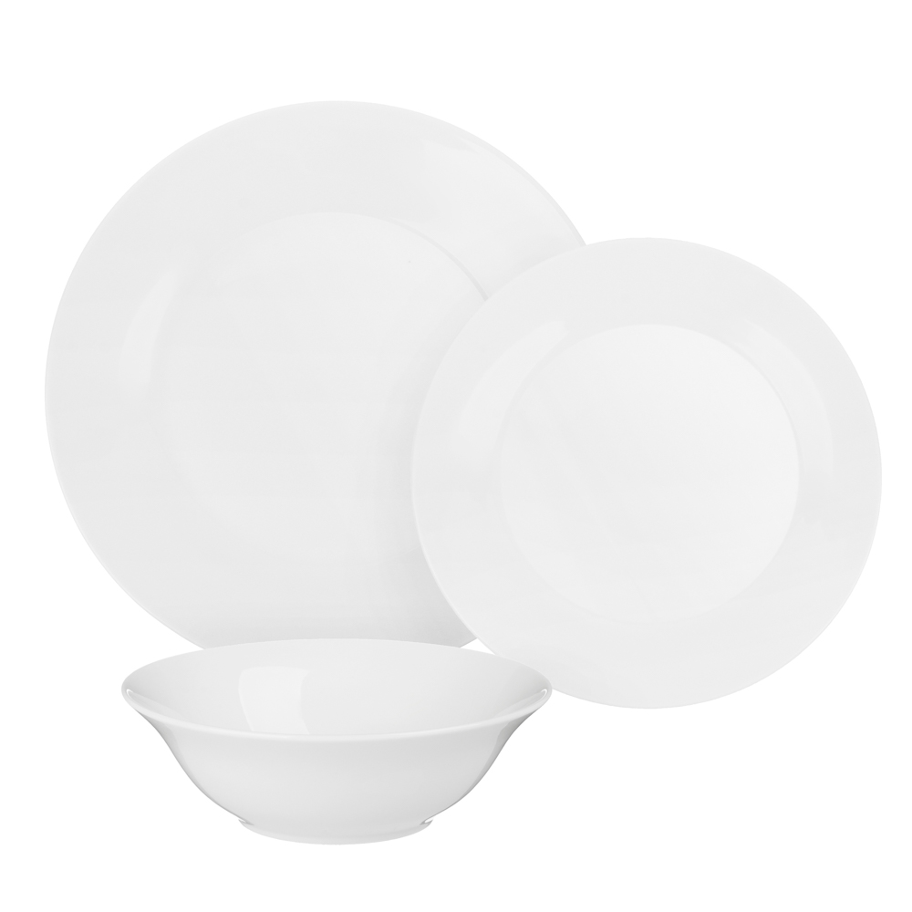 Набор столовой посуды 18 предметов MILLIMI Сонет, 6 тарелок 26 см, 6 тарелок 22 см, 6 салатников 15 см, фарфор, арт.№ 816-037