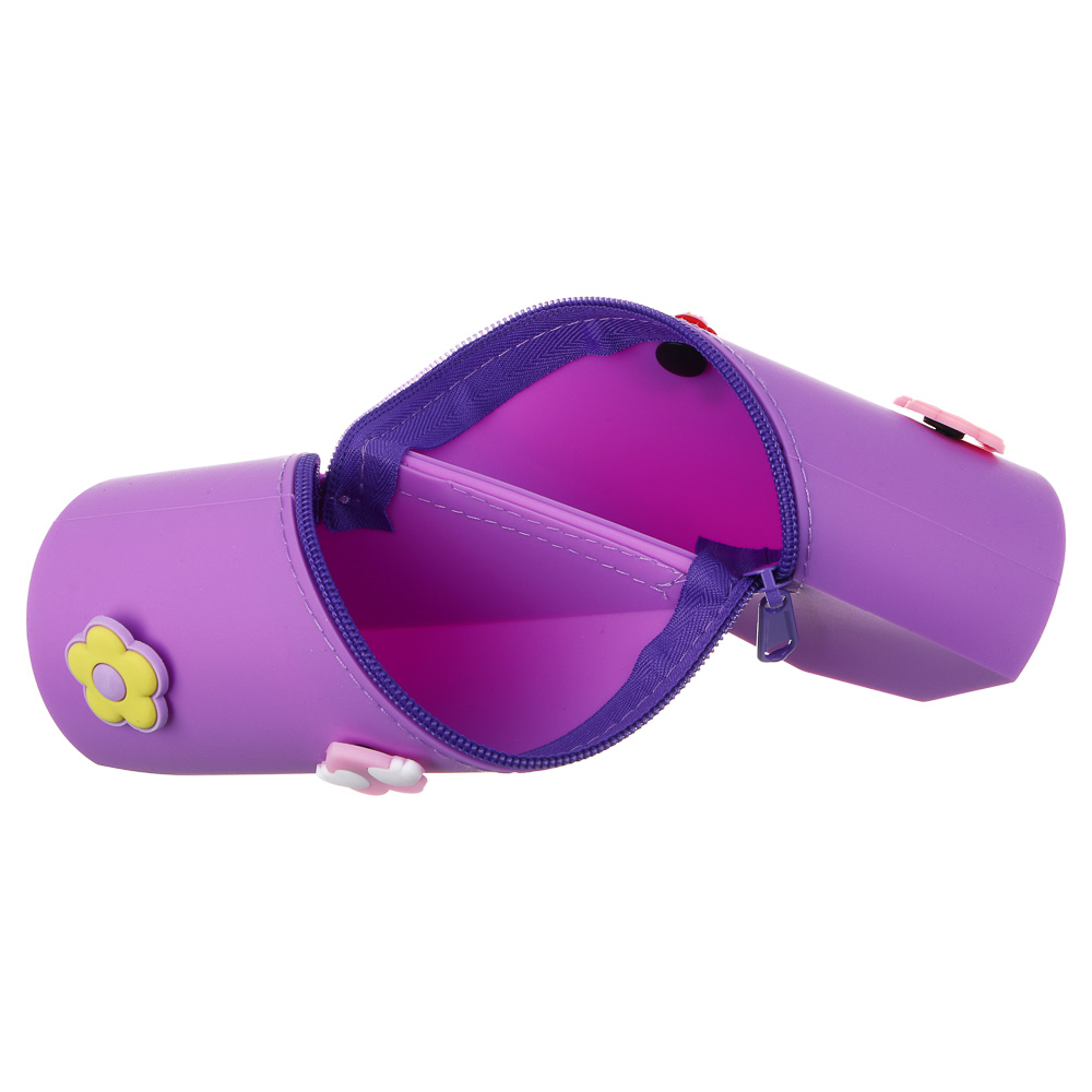 Пенал школьный силиконовый 21,5х7,5х5,5 см, 4 джибитса, 2 дизайна, арт.№ 238-433