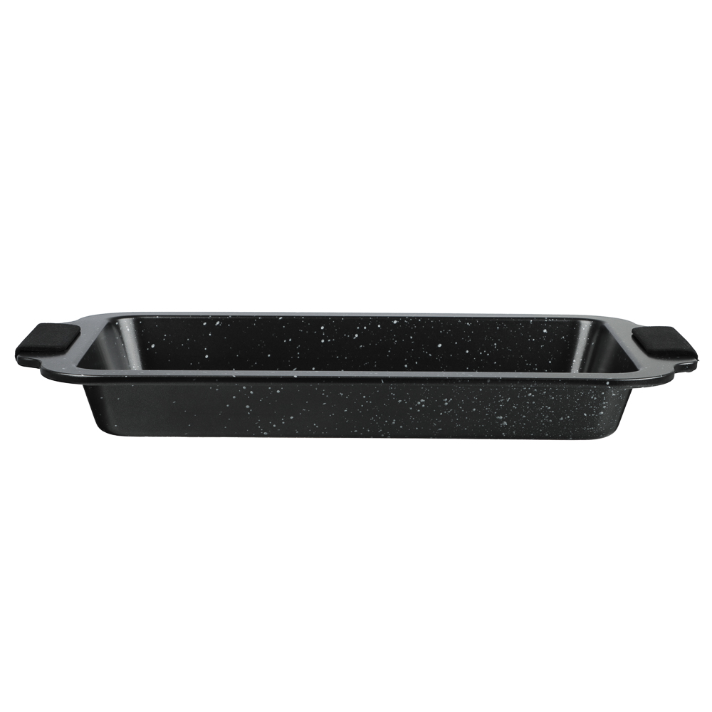 SATOSHI Лион Противень глубокий 36x23x3,5 см, антипригарное покрытие Мрамор, силиконовые ручки, арт.№ 849-257