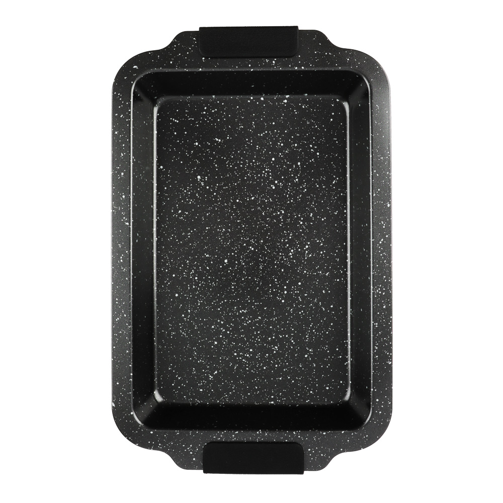 SATOSHI Лион Противень глубокий 36x23x3,5 см, антипригарное покрытие Мрамор, силиконовые ручки, арт.№ 849-257