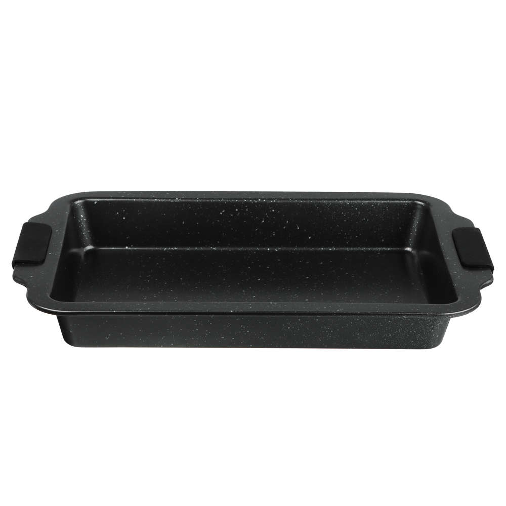 SATOSHI Лион Противень глубокий 40x27x5 см, антипригарное покрытие Мрамор, силиконовые ручки, арт.№ 849-258