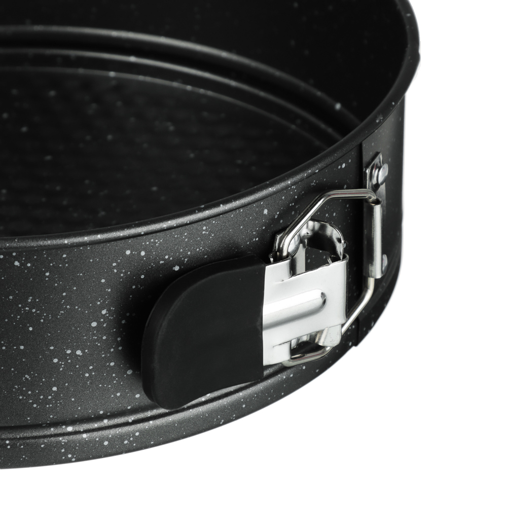 SATOSHI Лион Форма для выпечки круглая разъемная 24x6,5 см, антипригарное покрытие Мрамор, силиконовые ручки, арт.№ 849-259