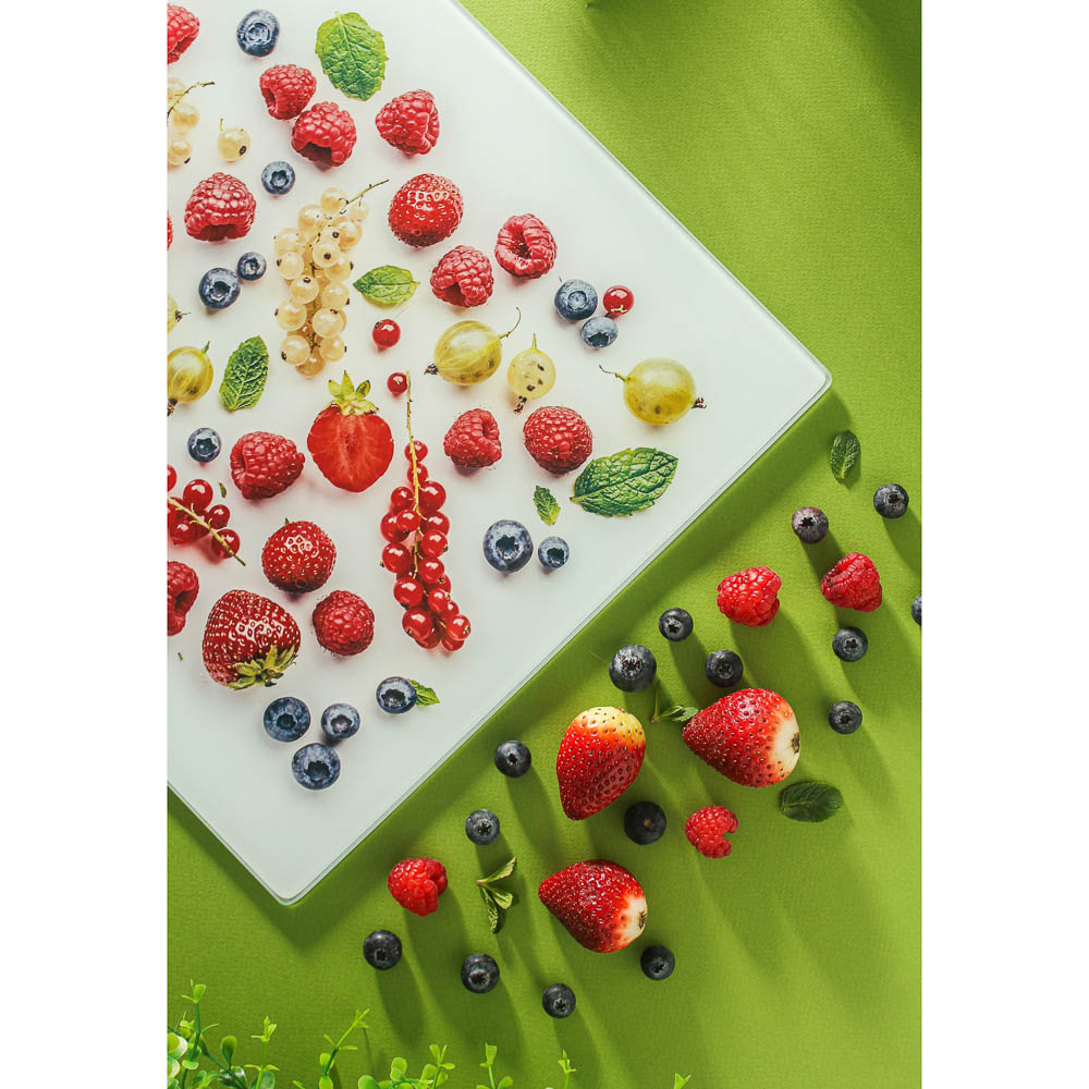 VETTA Ягодное ассорти Доска разделочная стеклянная, 30х40х0,4см, 2 дизайна, арт.№ 853-207