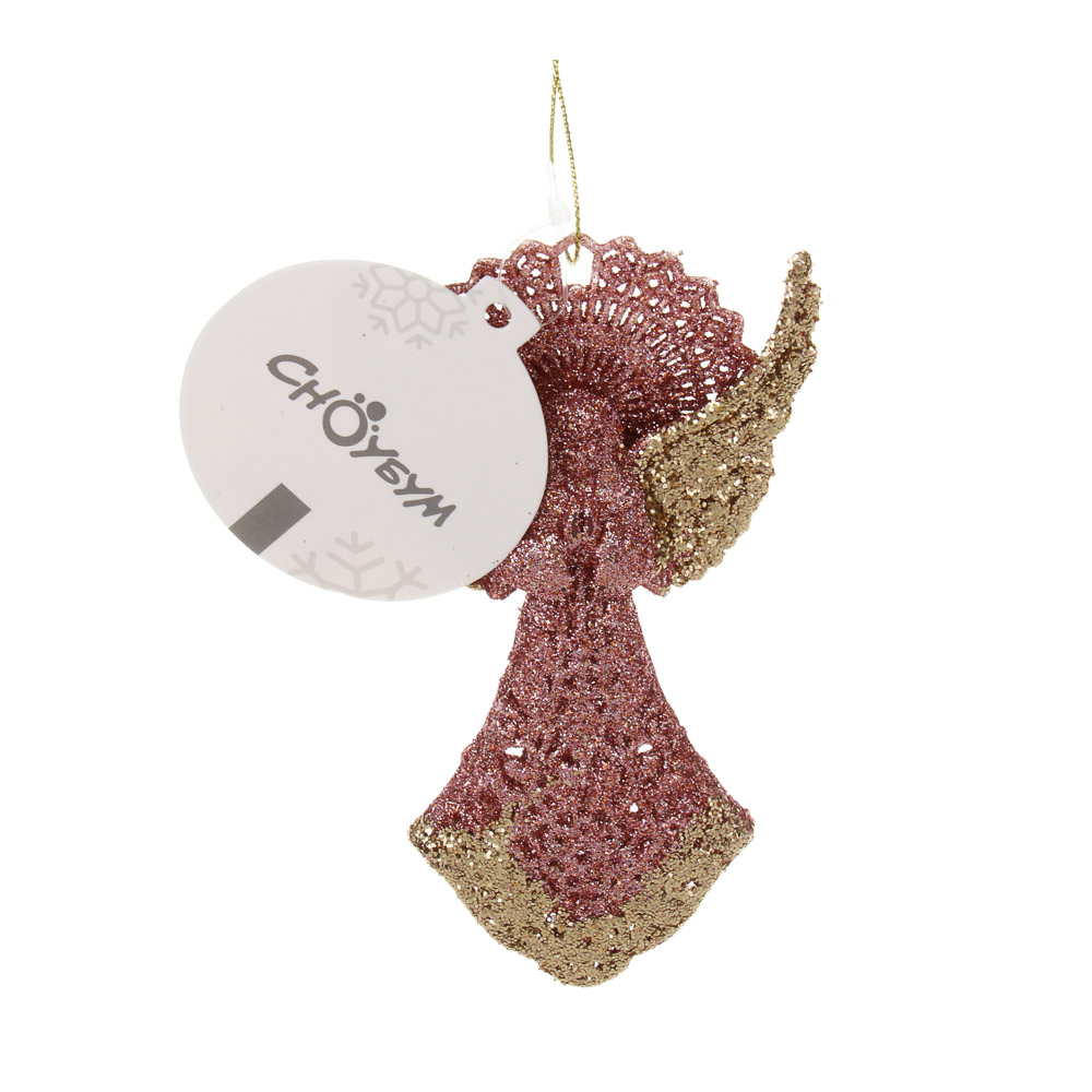 СНОУ БУМ Декоративная подвеска "Ангел" 13 см, пластик, глиттер, арт.№ 397-492