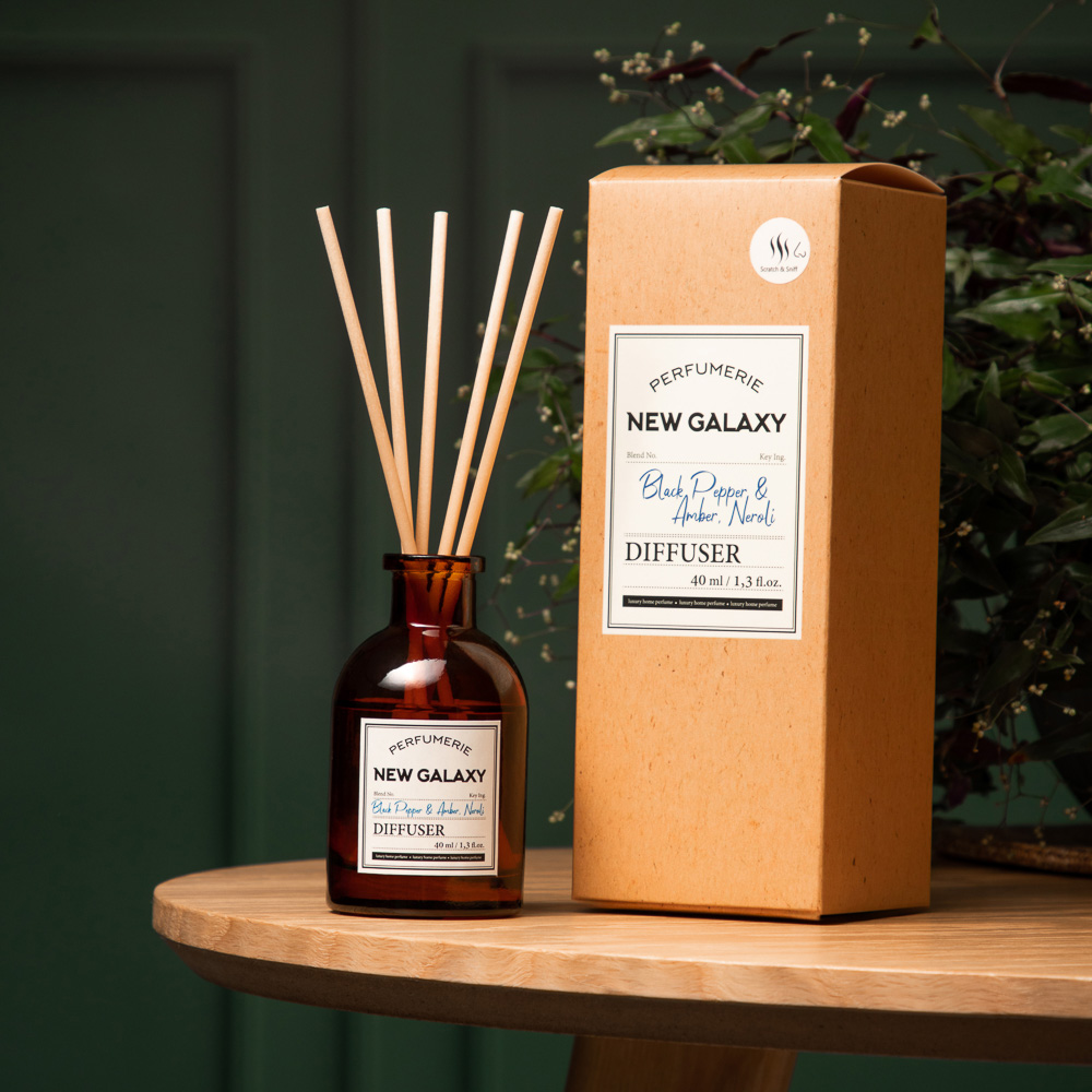 NEW GALAXY Диффузор Perfumerie, Black Pepper & Amber, Neroli, 40мл, арт.№ 778-195