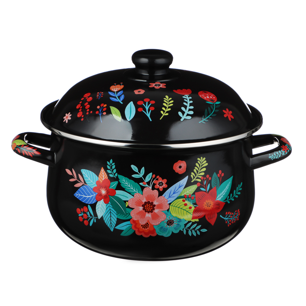 VETTA Колор Кастрюля эмалированная, 22см, 3,6л, индукция, арт.№ 894-003