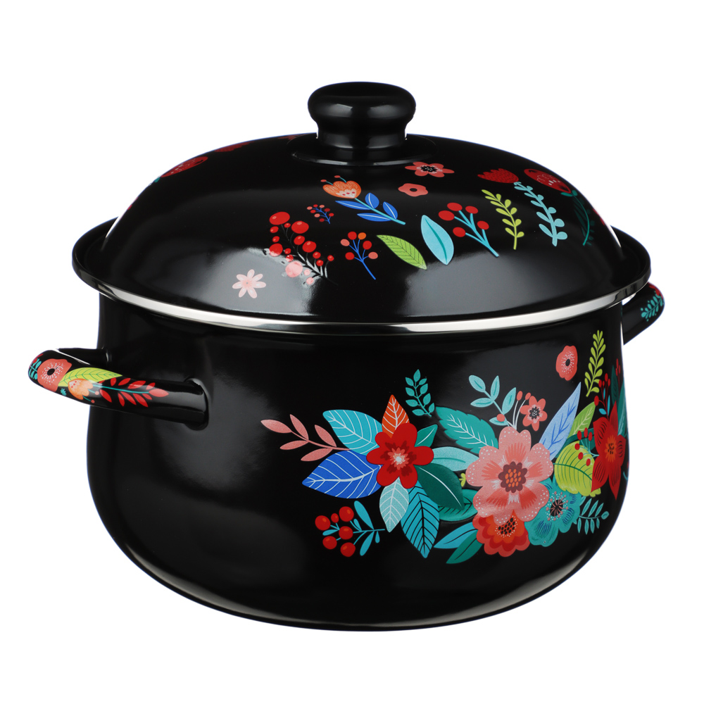 VETTA Колор Кастрюля эмалированная, 22см, 3,6л, индукция, арт.№ 894-003