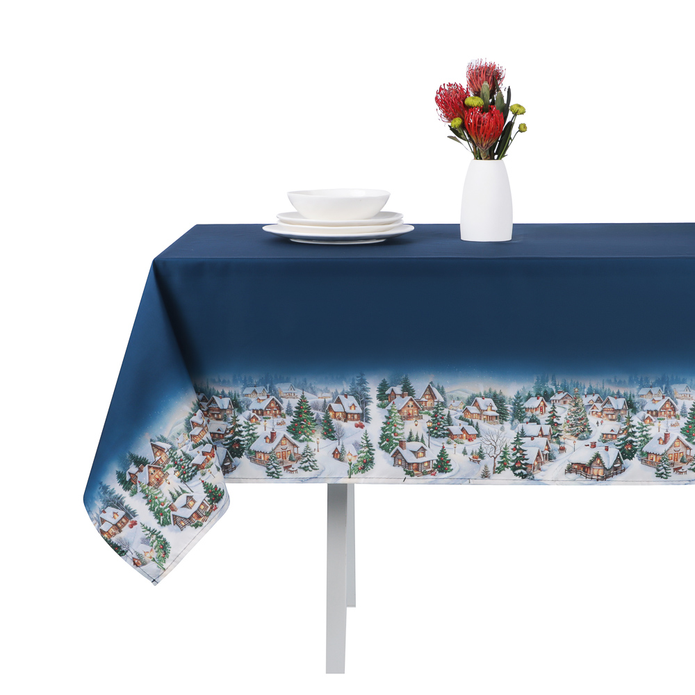 PROVANCE Нордик Скатерть текстильная с водоотталк.пропиткой, 140х140см, 100% полиэстер, домики, арт.№ 492-283