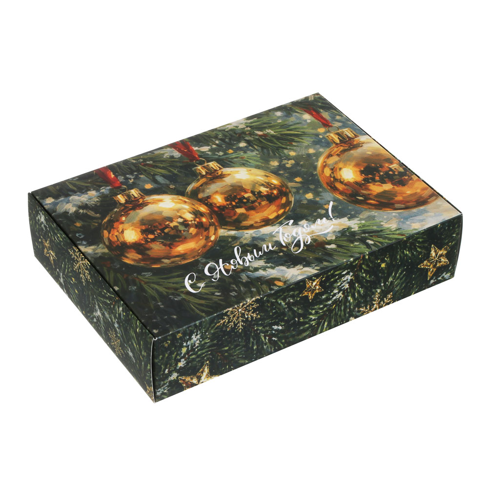 Коробка подарочная новогодняя тм СНОУ БУМ складная, 21x15x5см, 4диз, картон, арт.№ 780-028